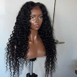 30” deep curly lace front wig